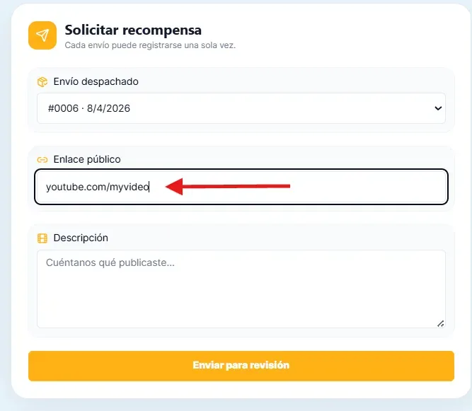Submit your social media link