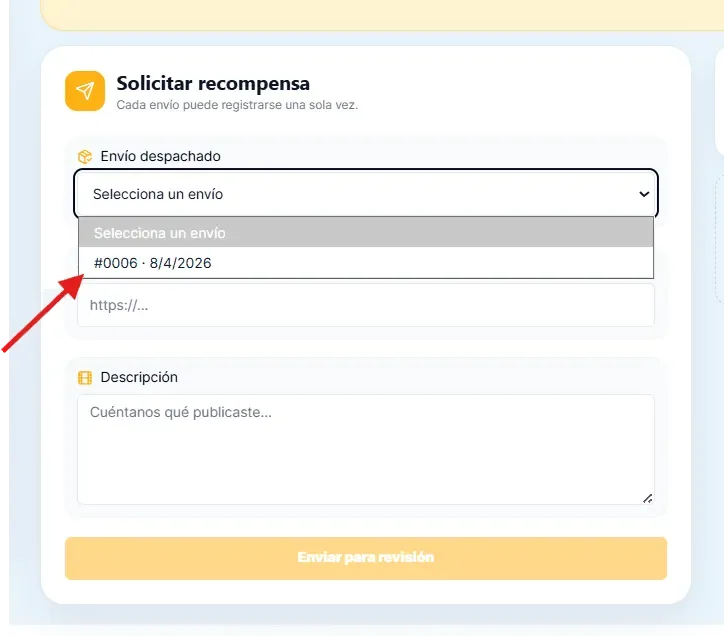 Select your delivered shipment
